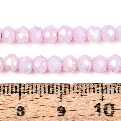 Anti-Tarnish Electroplate Rondelle Glass Beads Strands LS-EGLA-T021-4mm-17-03-1