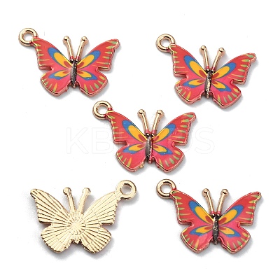 Alloy Enamel Printed Pendants ENAM-CJC0006-66B-1