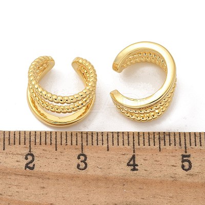Triple-Layer Brass Open Cuff Earrings for Women EJEW-G297-33G-1