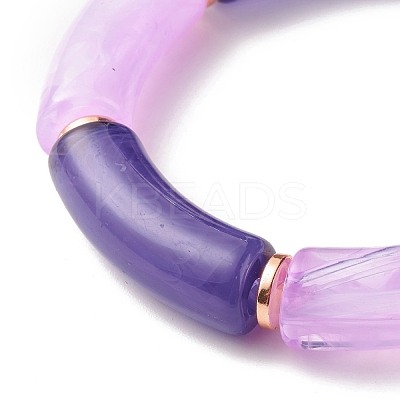 Acrylic Tube Beaded Stretch Bracelets BJEW-JB07762-03-1