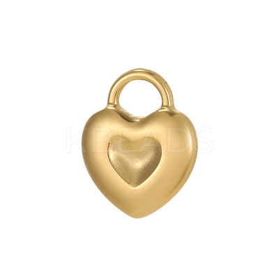 Heart Charms 304 Stainless Steel Pendants STAS-OY004-37G-1