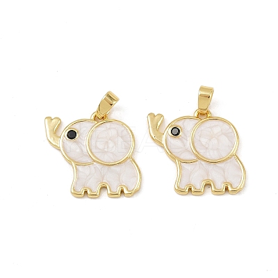 Brass Micro Pave Cubic Zirconia Pendants KK-F908-20G-1