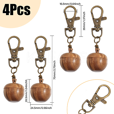 Wood Apple Box Jewelry Pendant Decoration HJEW-AB00430-1