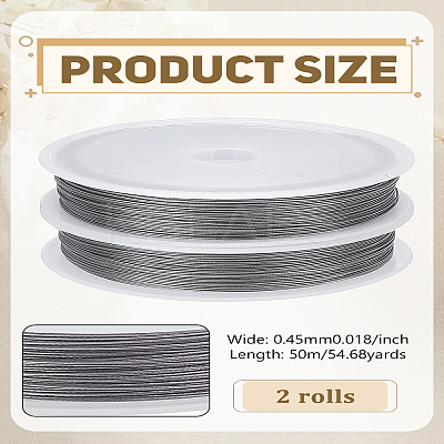 2 Rolls Tiger Tail Craft Wire TWIR-LP0001-18B-P-1