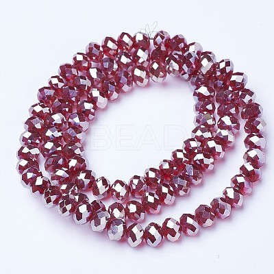 Electroplate Glass Beads Strands EGLA-A034-T4mm-C07-1