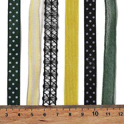 18 Yards 6 Styles Polyester Ribbon SRIB-C001-G03-1