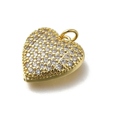 Brass Micro Pave Cubic Zirconia Pendants KK-C090-42G-03-1