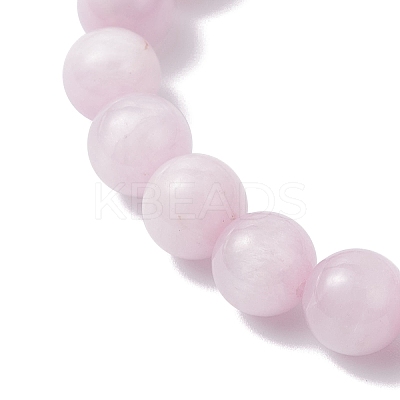 Round Natural Kunzite Beads Stretch Bracelets for Women BJEW-JB12235-1