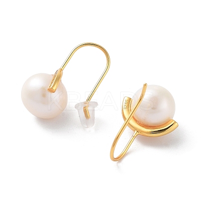 Natural Pearl Dangle Earrings for Women EJEW-E303-13G-1