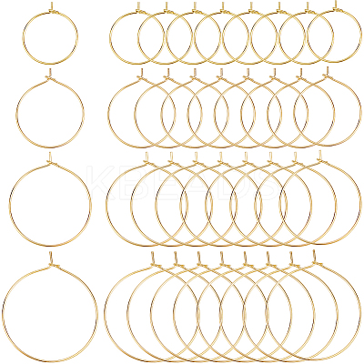 160Pcs 4 Style Brass Wine Glass Charm Rings KK-SP0001-33G-1