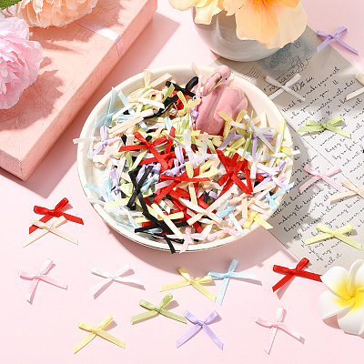 300Pcs 10 Colors Polyester Bowknot Ornament Accessories DIY-SP0004-88-1