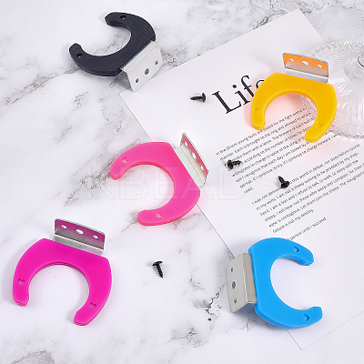 5 Sets 5 Colors Silicone Wall Mounted Rack for Handheld Wireless Microphone AJEW-CA0003-52-1