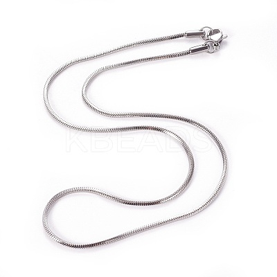 Non-Tarnish 304 Stainless Steel Snake Chain Necklaces X-NJEW-F265-C-P-1