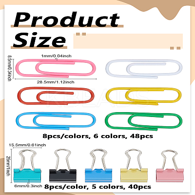 88Pcs 11 Styles Manganese Steel Binder Clips AJEW-LP0004-45-1