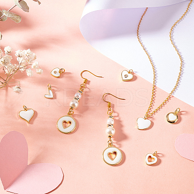 16Pcs 8 Styles Brass Enamel Charms KK-GA0001-57-1