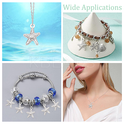 150Pcs Tibetan Style Alloy Starfish/Sea Stars Charms TIBEP-LP0001-01-1