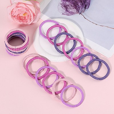 Polymer Clay Heishi Surfer Stretch Bracelets Set BJEW-SW00129-1