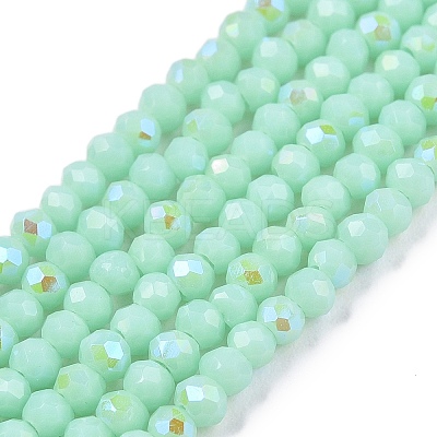 Electroplate Opaque Solid Color Glass Beads Strands EGLA-A044-P1mm-L14-1