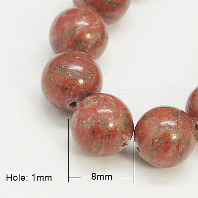 Natural Sesame Jasper/Kiwi Jasper Beads Strands X-G-G149-8mm-2-1