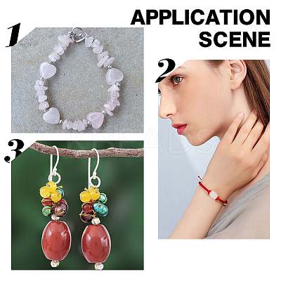 24Pcs 4 Styles Natural Rose Quartz European Beads G-AR0005-34-1
