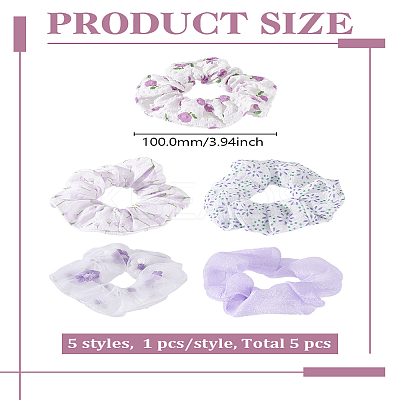 Girl's Checkered Flower Intestine Circle Hair Ties OHAR-LP0002-31-1