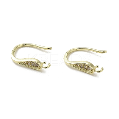 Brass Micro Pave Cubic Zirconia Earring Hooks KK-C048-14G-G-1