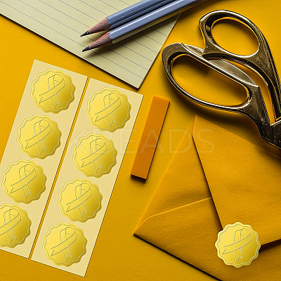 Plastic Self Adhesive Gold Foil Embossed Stickers DIY-WH0211-172-1
