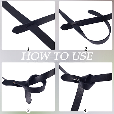 1Pc PU Imitation Leather Knot Strap Belts AJEW-CL0001-42A-1