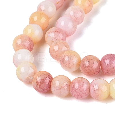 Ombre Effect Opaque Crackle Glass Beads Strands GLAA-Q106-01A-A15-1