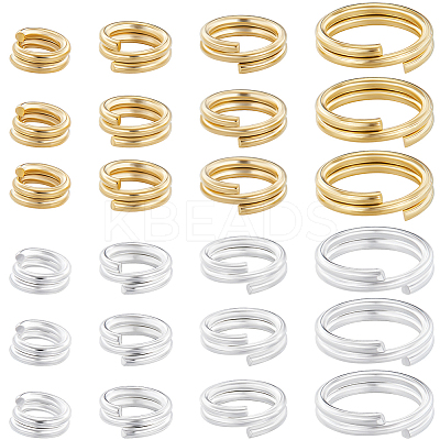 160Pcs 8 Styles Brass Split Rings KK-BBC0023-10-1