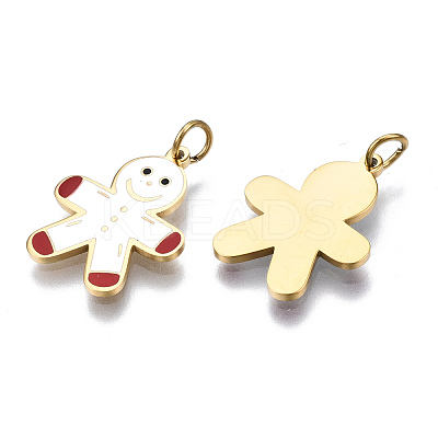 316 Surgical Stainless Steel Enamel Pendants STAS-S116-377G-1
