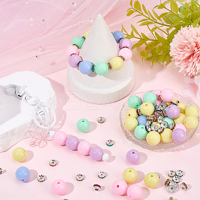 50Pcs Opaque Acrylic Beads MACR-SC0002-34-1