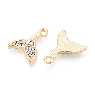 Rack Plating Alloy Rhinestone Pendants FIND-N011-23KCG-1
