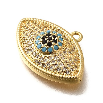 Brass Micro Pave Cubic Zirconia Pendants KK-U055-23G-1