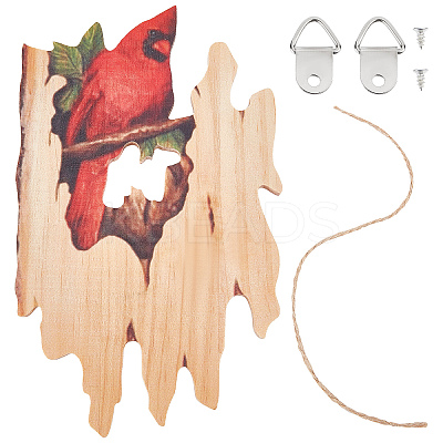 Wood Animal Hanging Ornaments HJEW-WH0053-08E-1