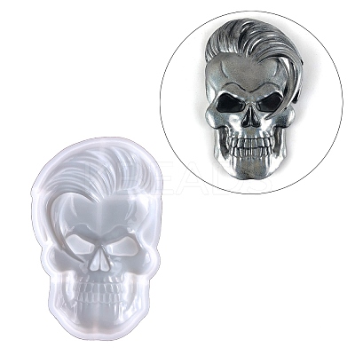Happy Skull Display Decoration Statue Silicone Molds DIY-L071-08A-1
