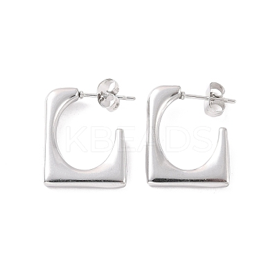 Non-Tarnish 304 Stainless Steel Rectangle Stud Earrings EJEW-P198-03P-1