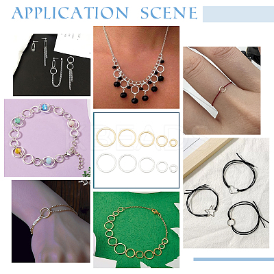 140Pcs 10 Styles Brass Linking Rings KK-PH0010-04-1