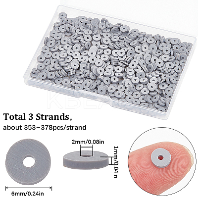 Flat Round Handmade Polymer Clay Beads CLAY-SC0001-61-1