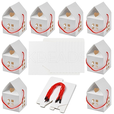 10 Sets House Shaped Paper Folding Candy Boxes CON-YW0001-74B-1