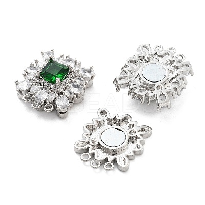 Brass Micro Pave Cubic Zirconia Magnetic Clasps KK-C066-06P-1