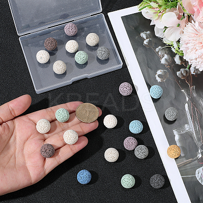 24Pcs Unwaxed Natural Lava Rock Beads G-PA0002-12-1