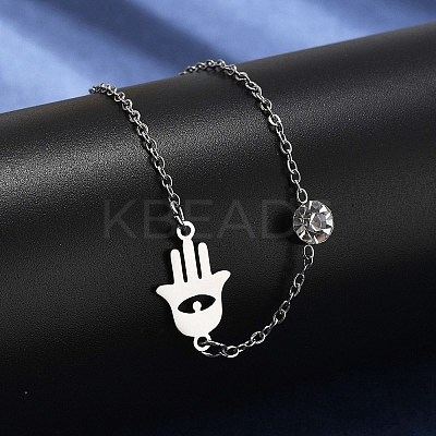 201 Stainless Steel Cable Chain Bracelets BJEW-H205-01A-P-1