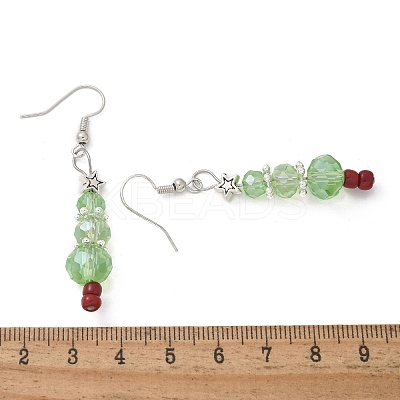 Christmas Glass Beads Dangle Earrings X-EJEW-JE01624-1