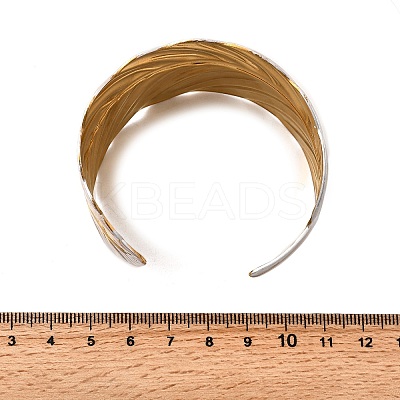 304 Stainless Steel Cuff Bangles for Women BJEW-F509-02A-G-1