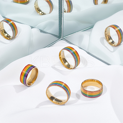 4Pcs 4 Style Pride Finger Rings RJEW-UN0001-21G-1