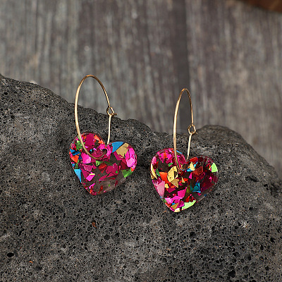 Resin Hoop Earrings FS-WG60B6C-03-1