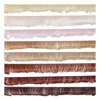 8Pcs 8 Styles High Temperature Fiber Short Bangs Hairstyle Doll Wig Hair DIY-GL0005-62-1