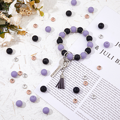 DIY Silicone Beads Keychain Making Kits DIY-FI0001-16-1