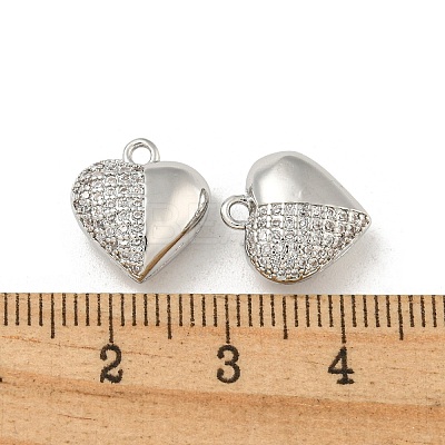 Brass Micro Pave Clear Cubic Zirconia Charms KK-Z057-05P-1